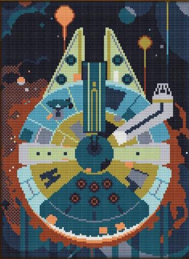 Fighter Starship Cross Stitch Kit