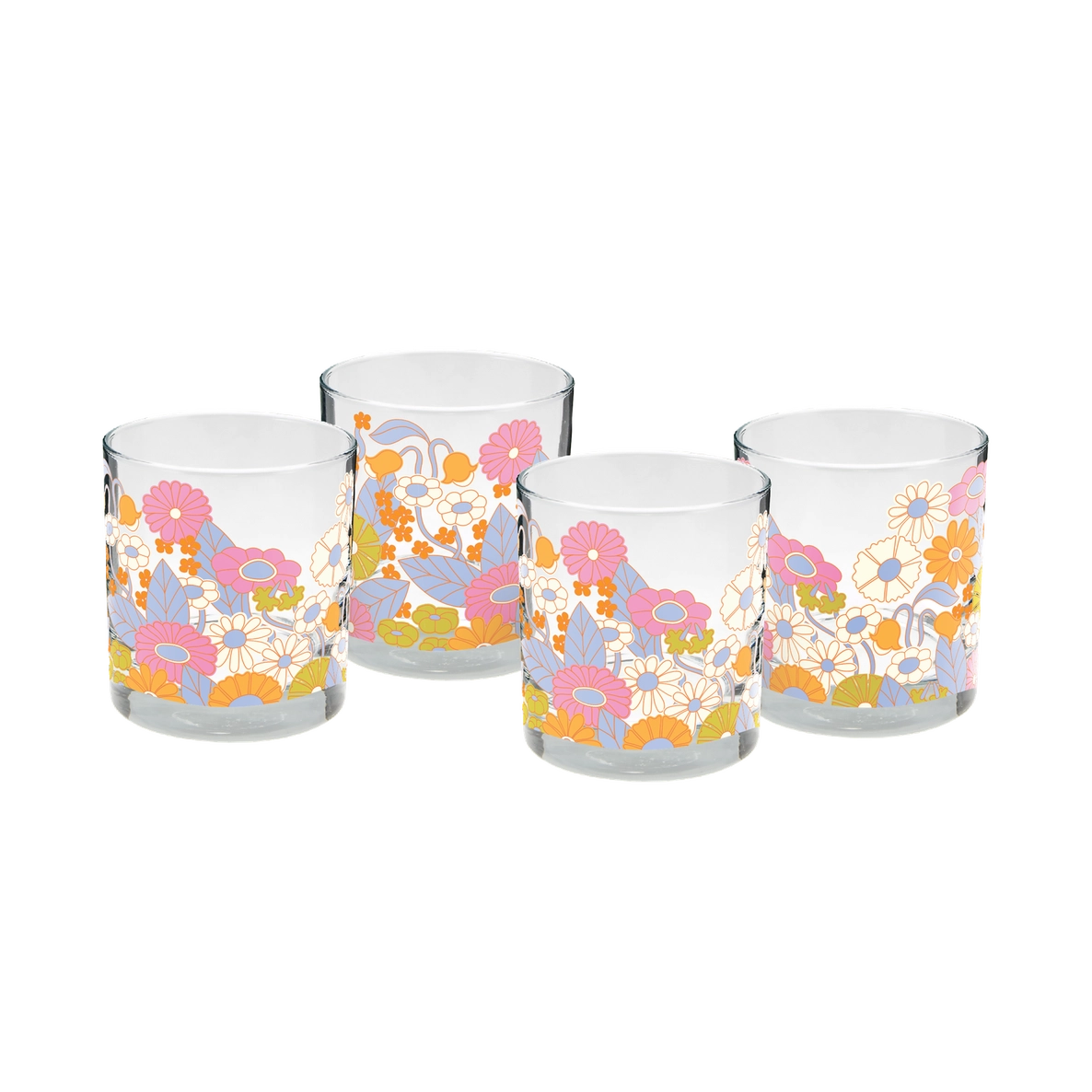 Gatherin' Flowers Rocks Glass Set