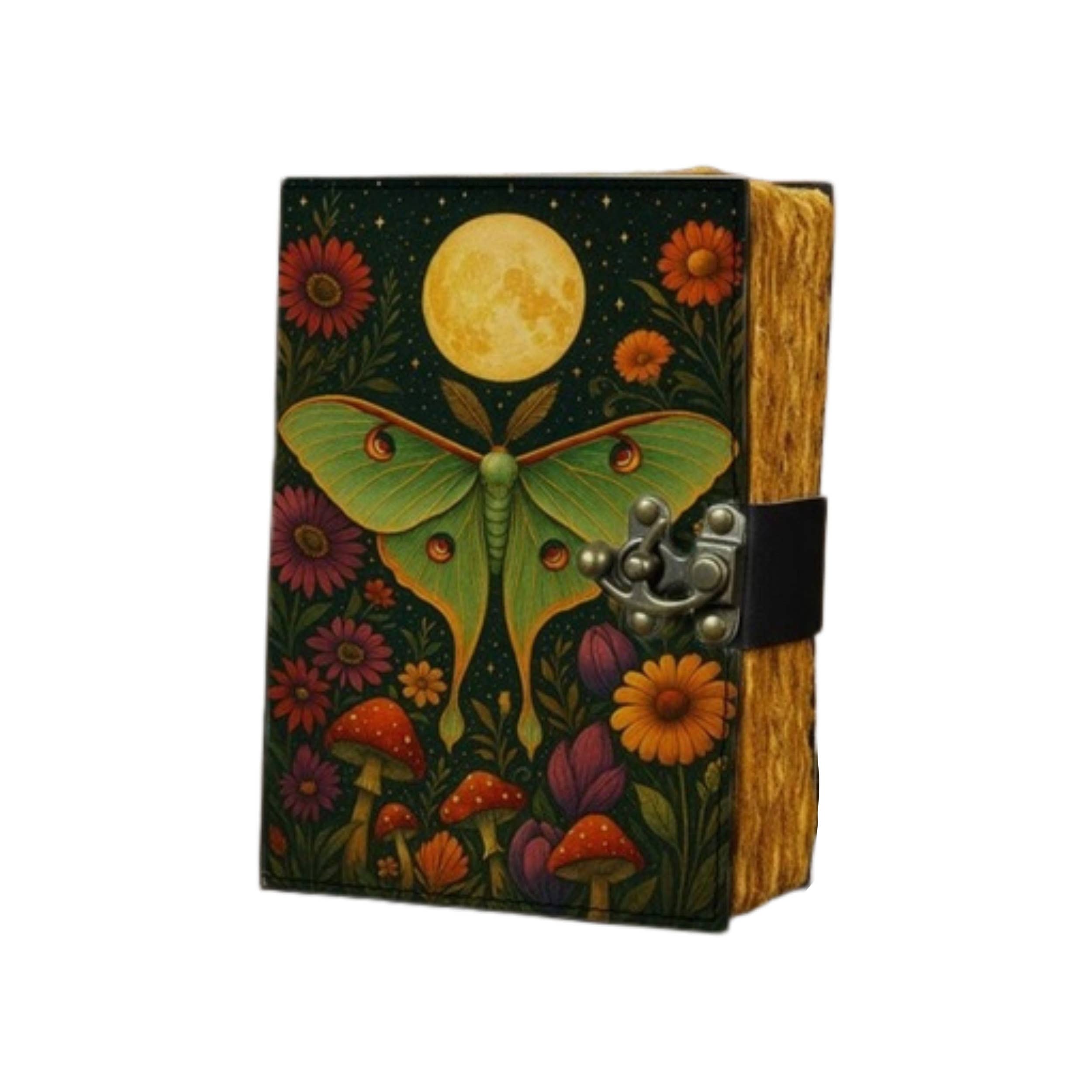 Luna Moth & Moon Leather Journal
