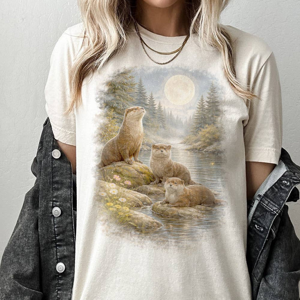 Otter Nature Retro T-Shirt