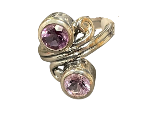 Amethyst Double Stone Ring $70.00