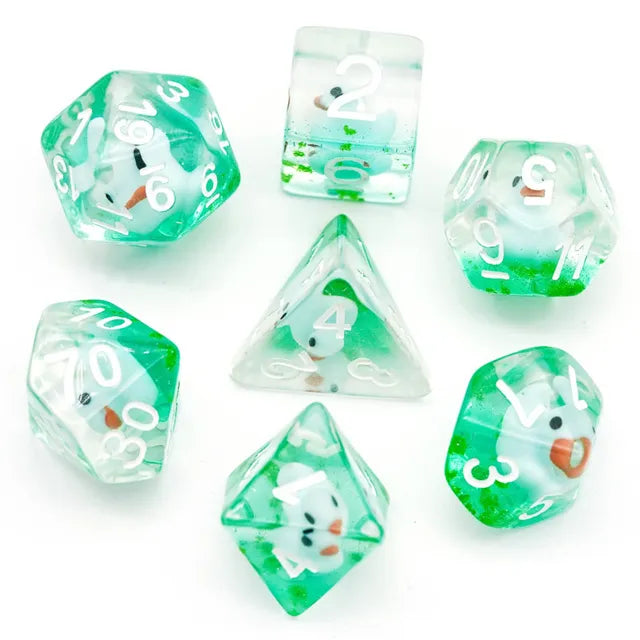 Green Duck Resin Dice