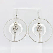 Crow Skull Hoop Earrings