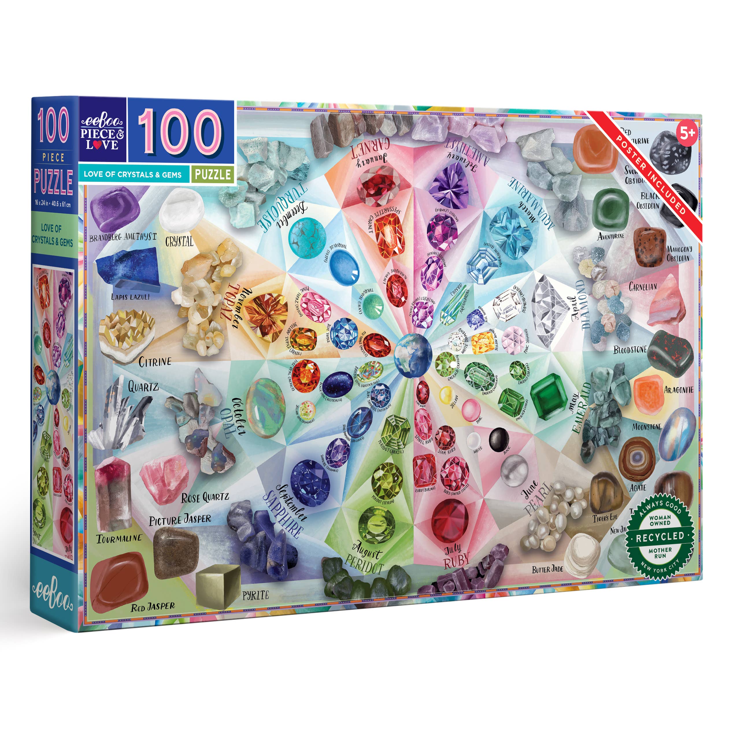 Love of Crystals & Gems 100 Piece Puzzle