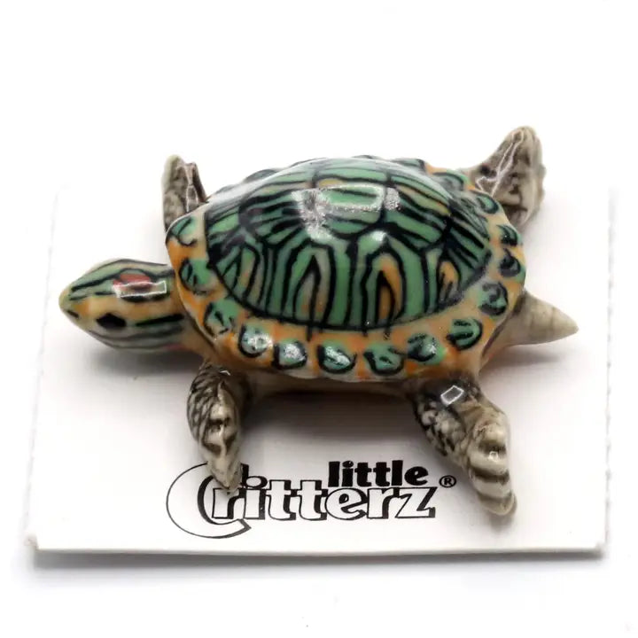 Red-Eared Slider Turtle Porcelain Miniature