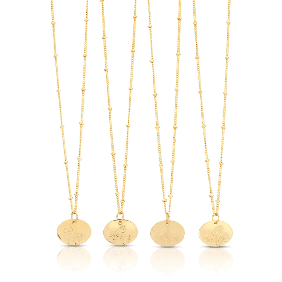 Birth Month Flower Necklace