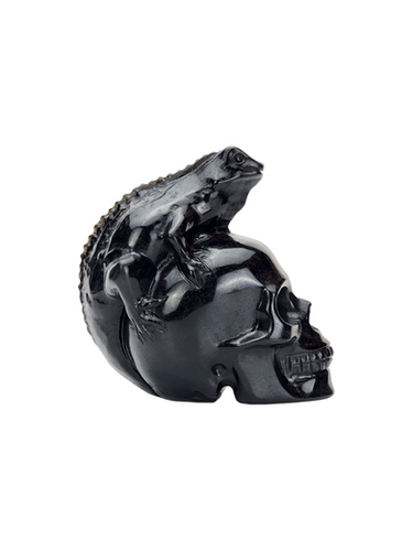 Obsidian Lizard Skull