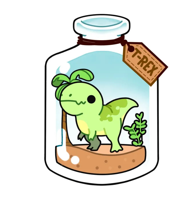 T-Rex in a Jar Sticker
