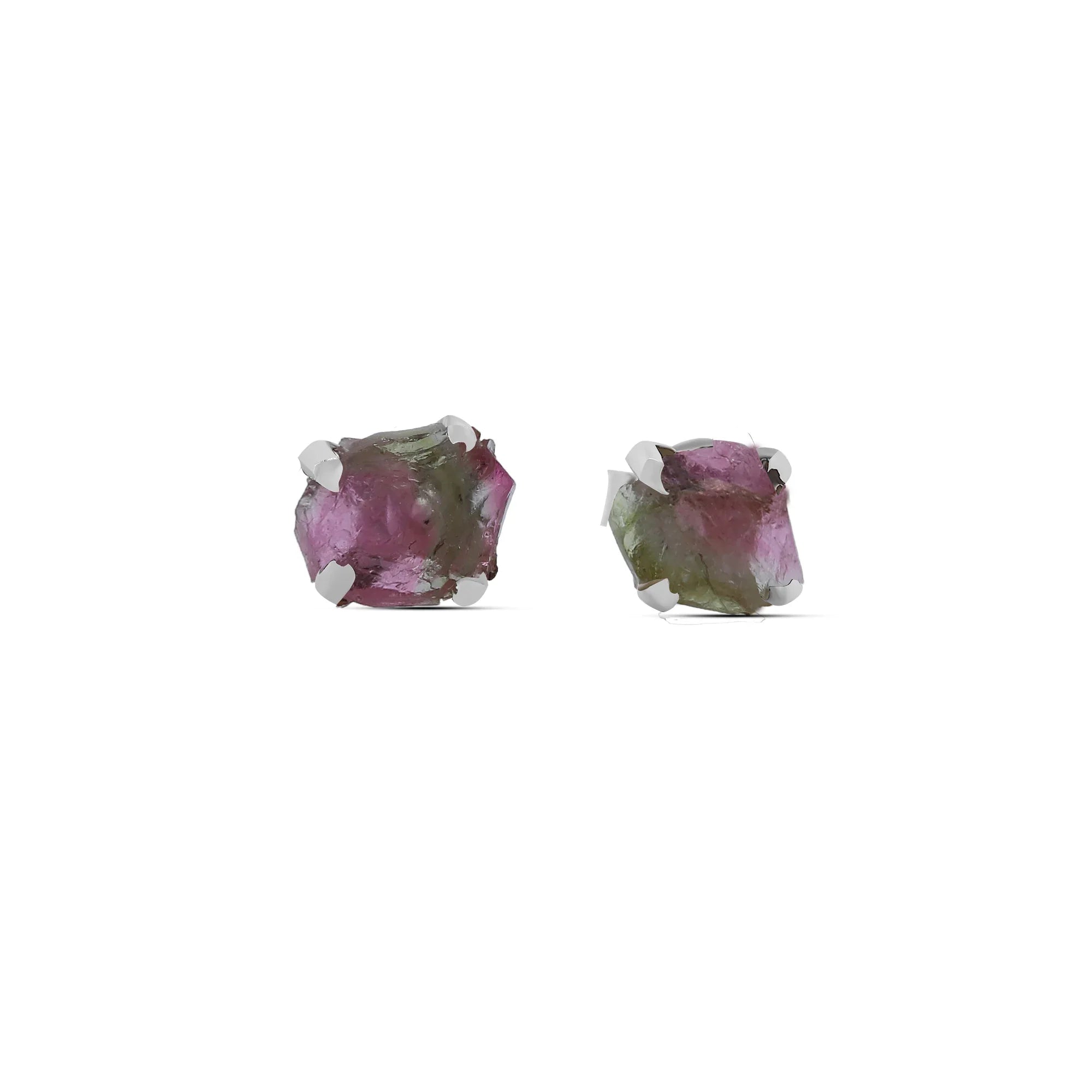 Watermelon Tourmaline Stud Earrings