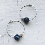 Earth and Moon Jasper Hoop Earrings