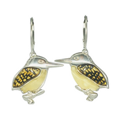 Amber Kingfisher Earrings
