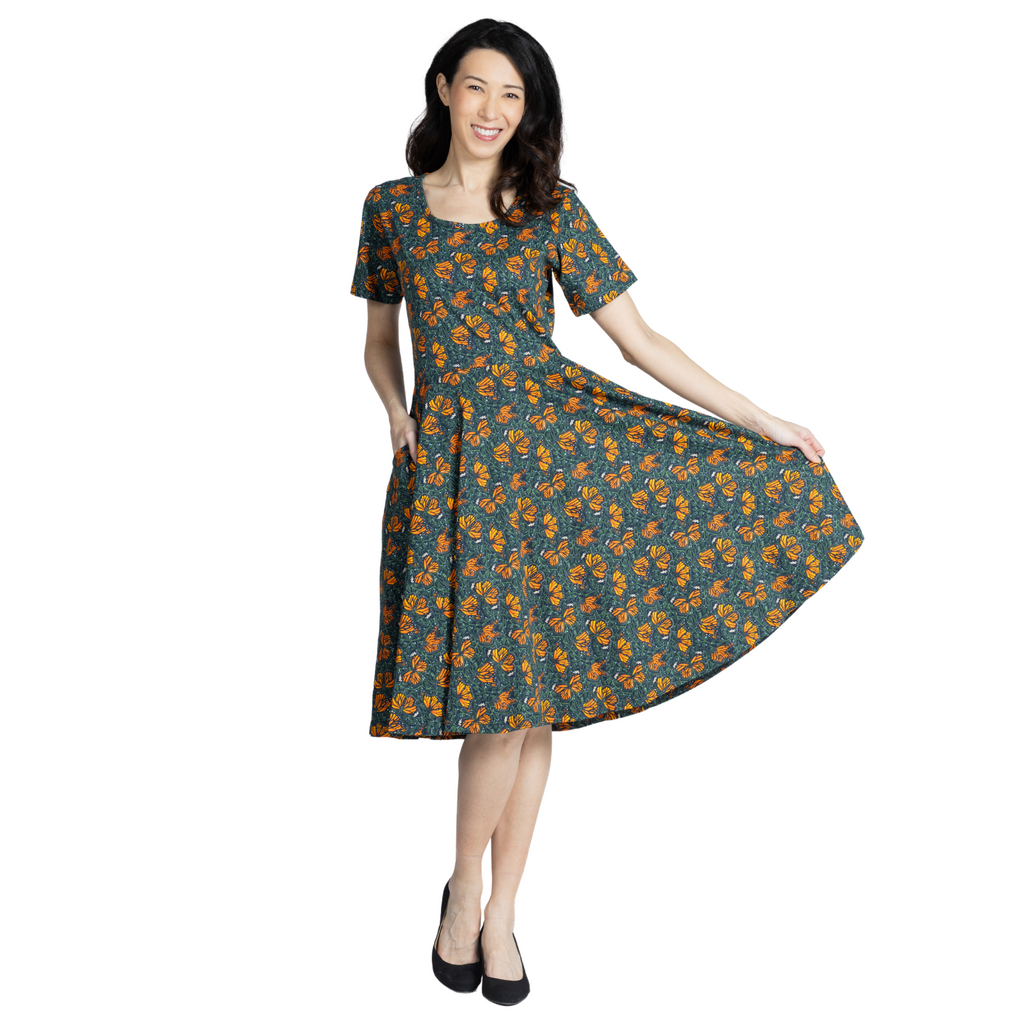 Monarch Butterflies Twirl Dress