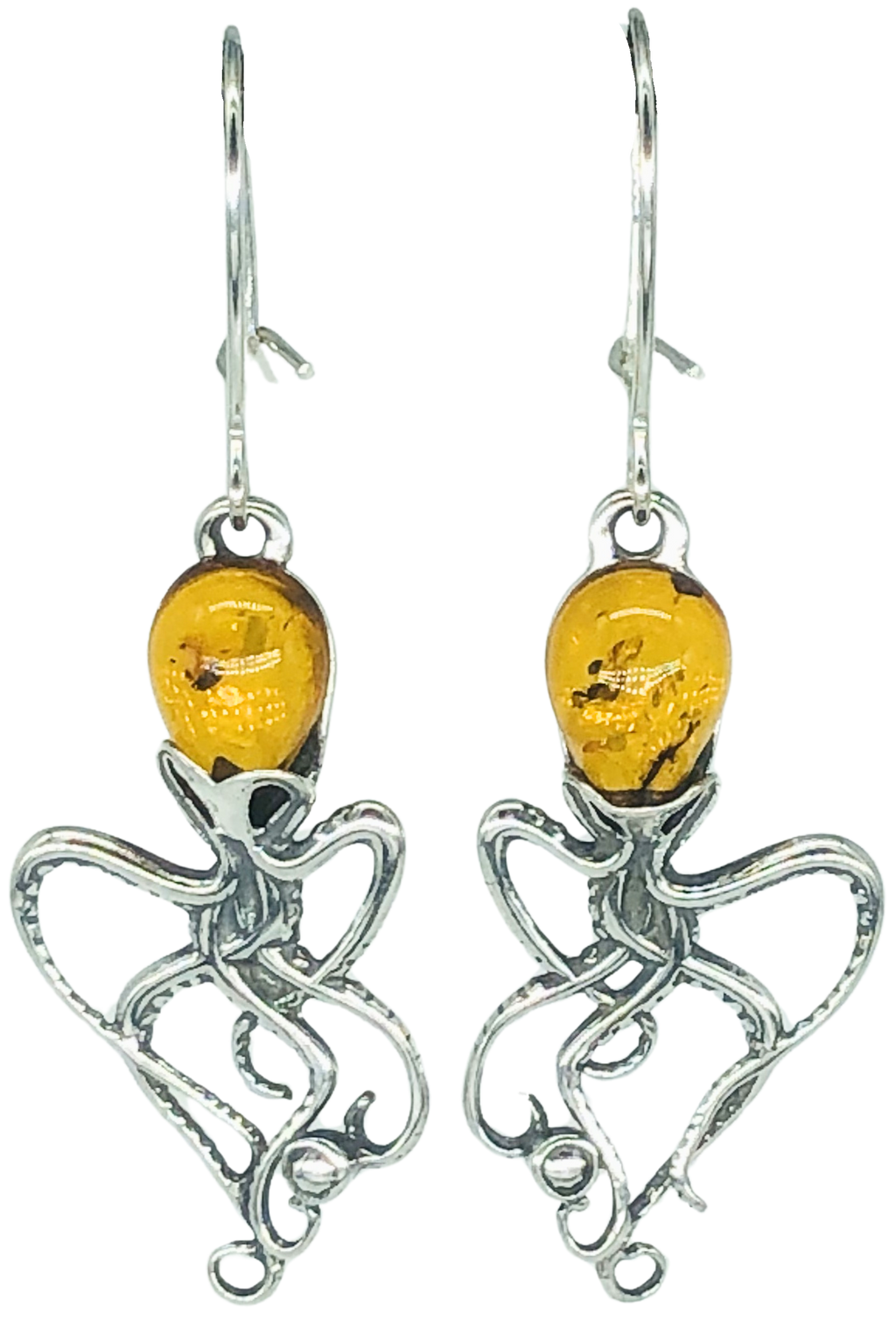 Amber Octopus Earrings