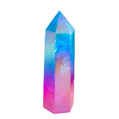 Blue and Pink Aura Quartz Point $20.00