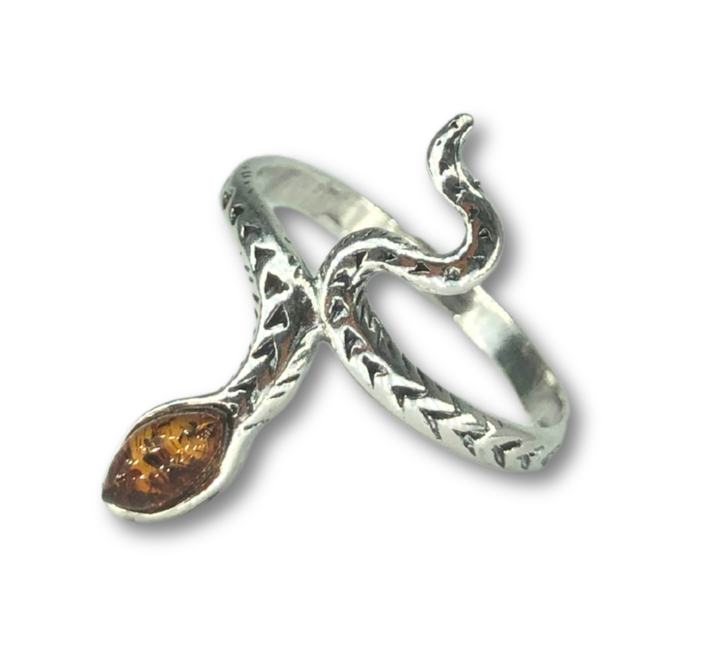 Amber Snake Ring