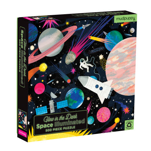 Glow in the Dark Space Illuminated 500 Piece Puzzle