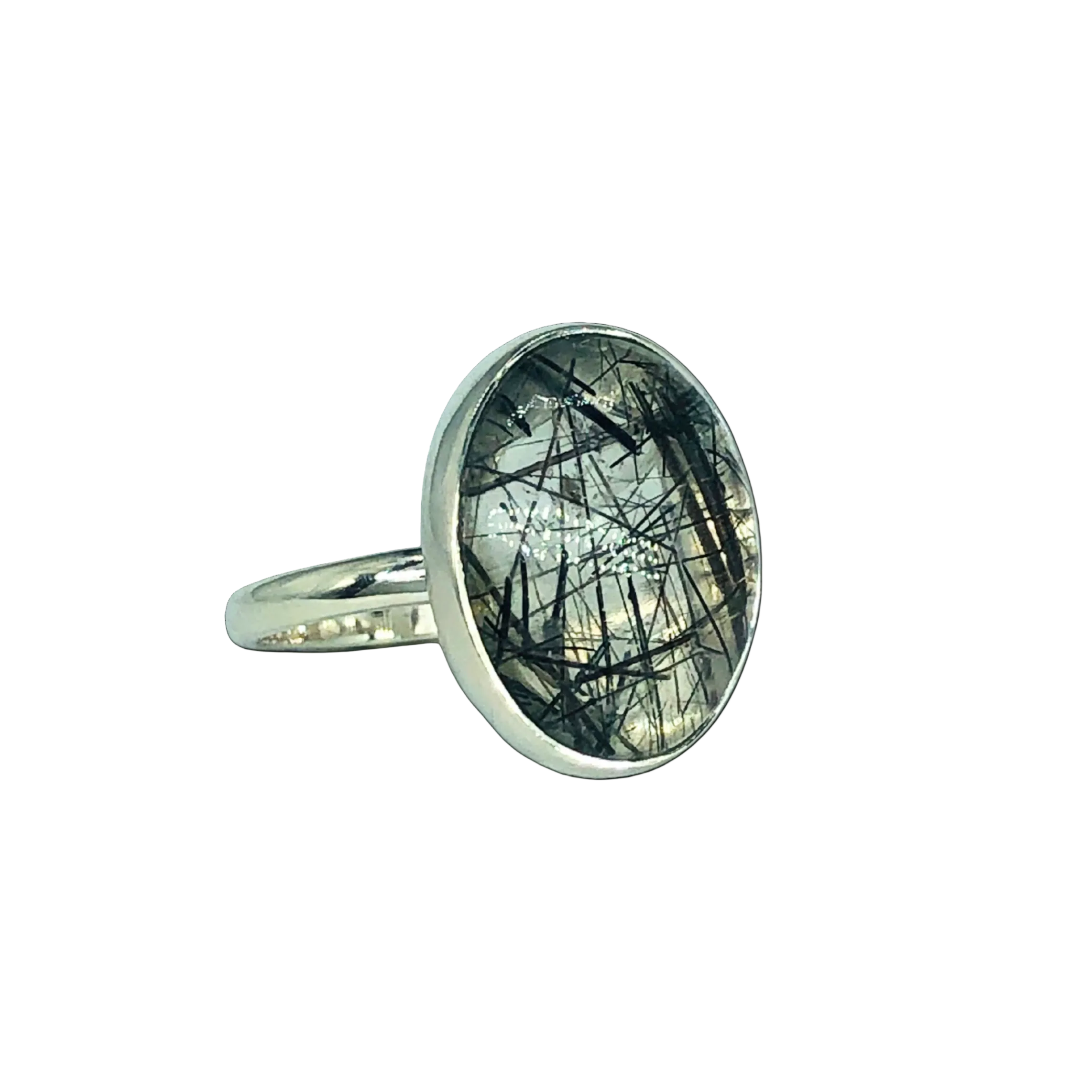 Tourmaline in Quartz Ring