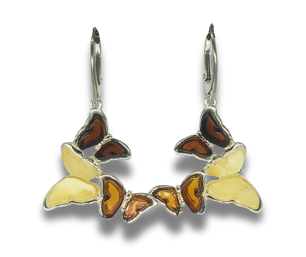 Amber Triple Butterfly Earrings