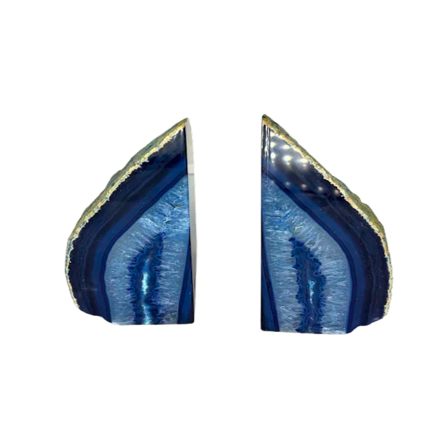 Dyed Agate Geode Bookends