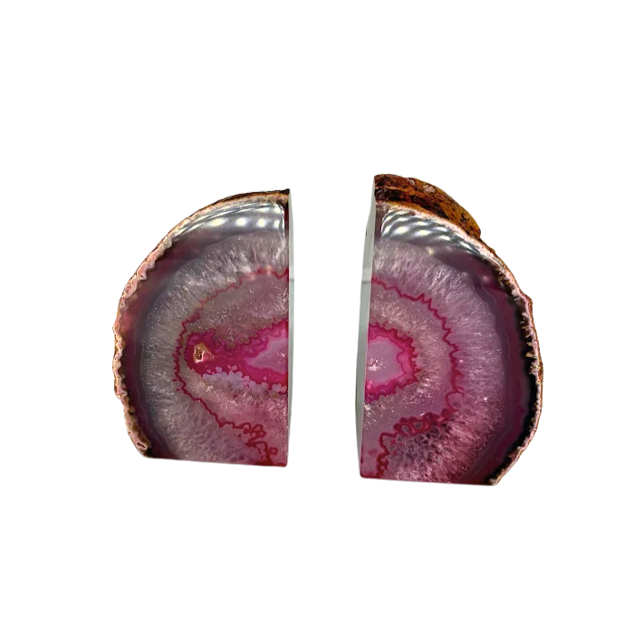 Dyed Agate Geode Bookends