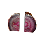 Dyed Agate Geode Bookends