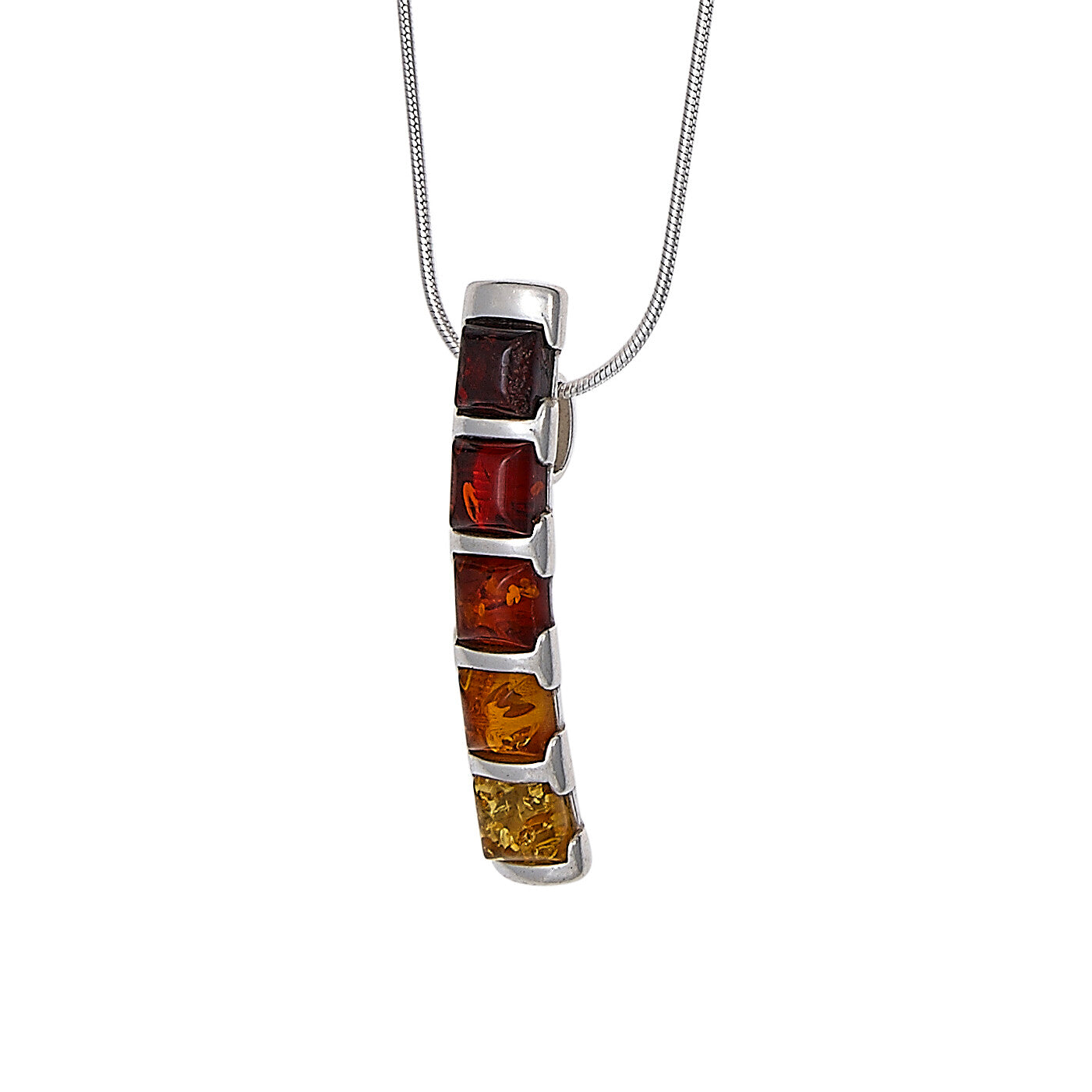 Stacked Line Amber Necklace
