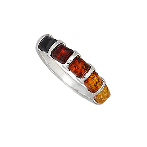 Stacked Square Amber Ring