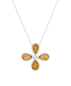 Four Petal Amber Necklace