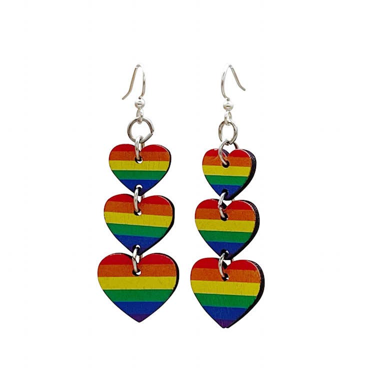 Heart Rainbow Pride Earrings