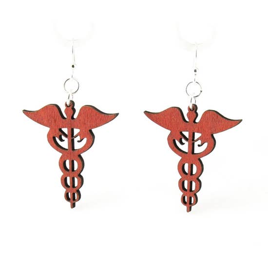 Caduceus Medical Symbol Earrings