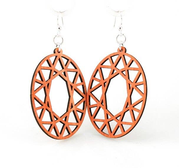 Oval Hex Gemstone Earrings