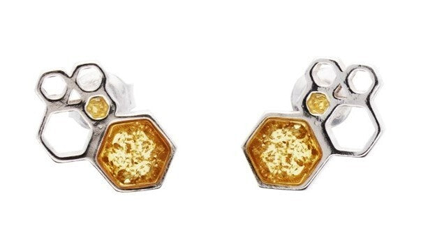Amber Honeycomb Earrings