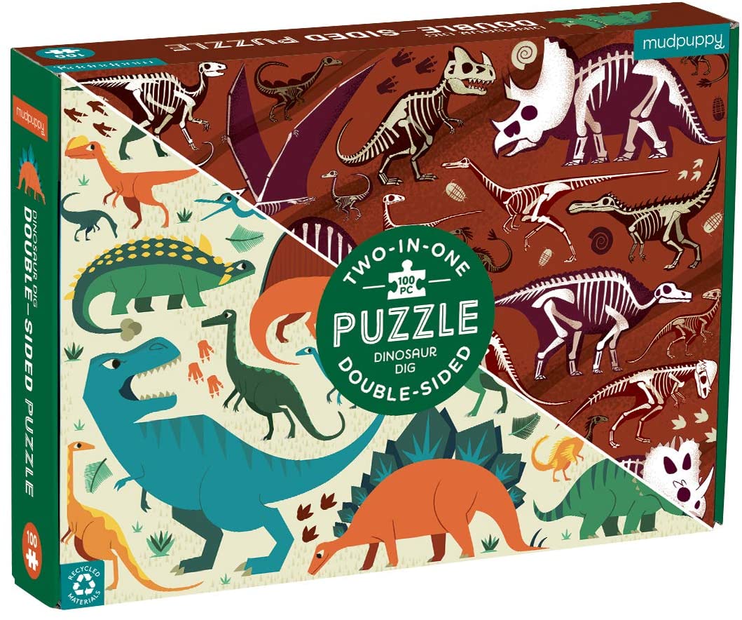 Dinosaur Dig Double-Sided 100 Piece Puzzle