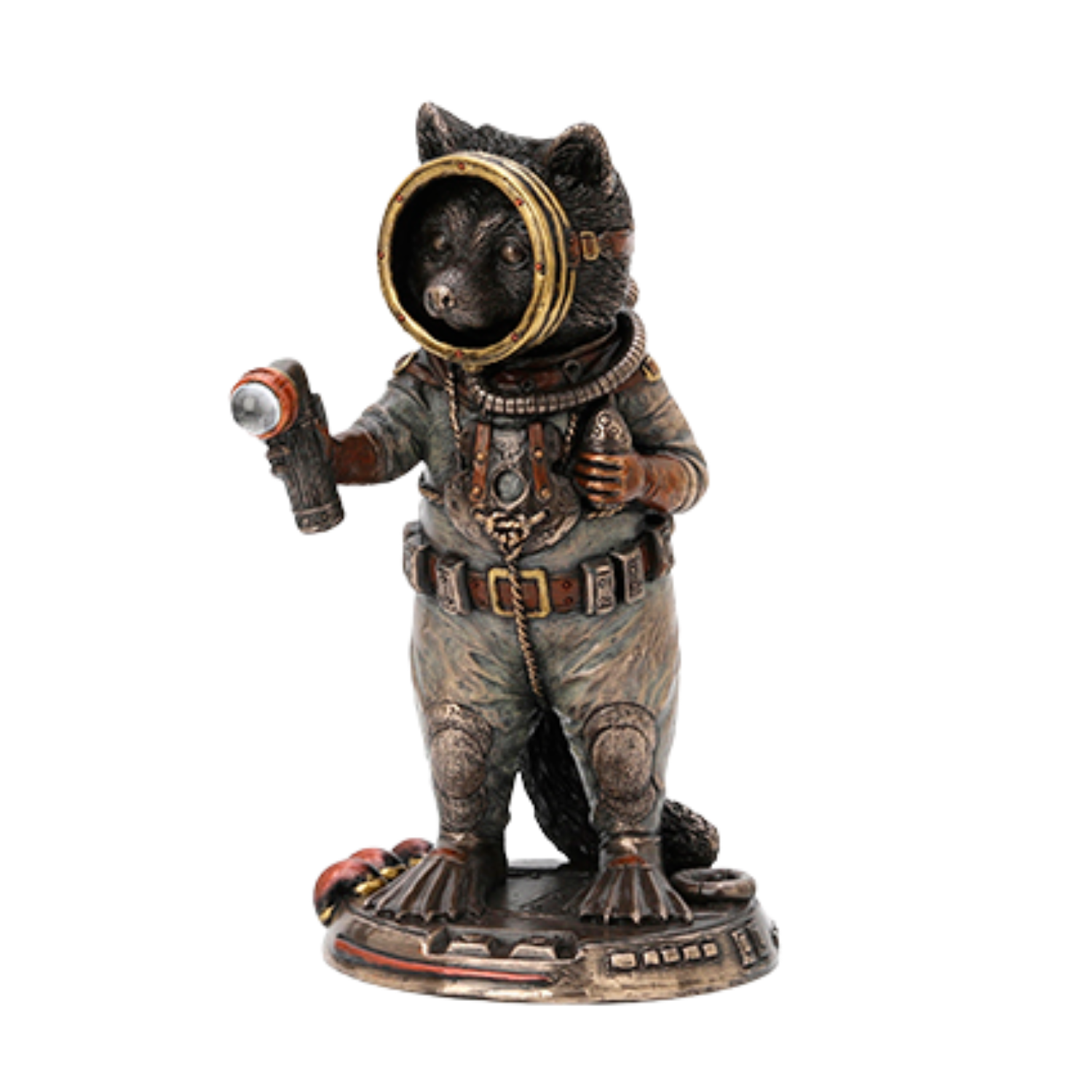 Steampunk Raccoon Frogman Cadet Figurine