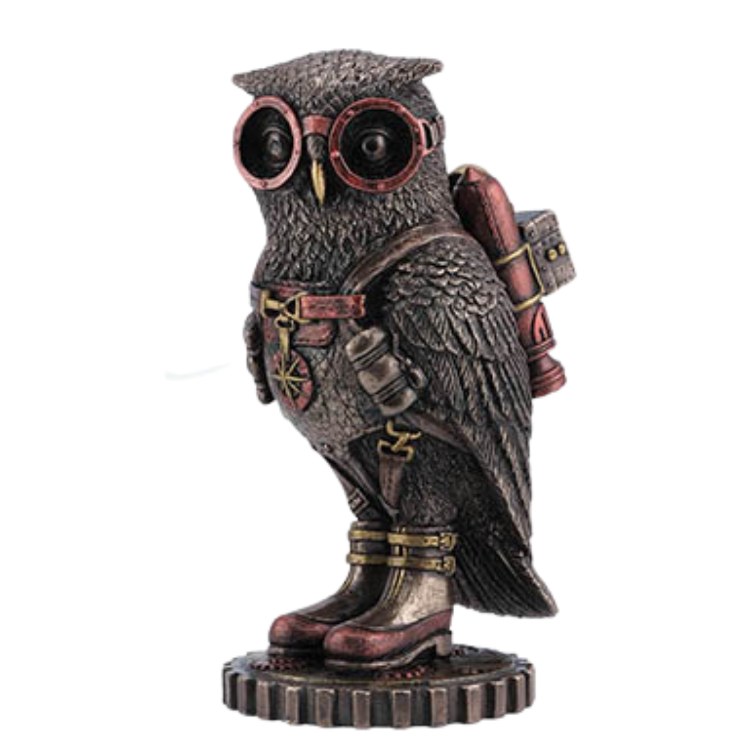 Steampunk Owl with Goggles & Jetpack Figurine