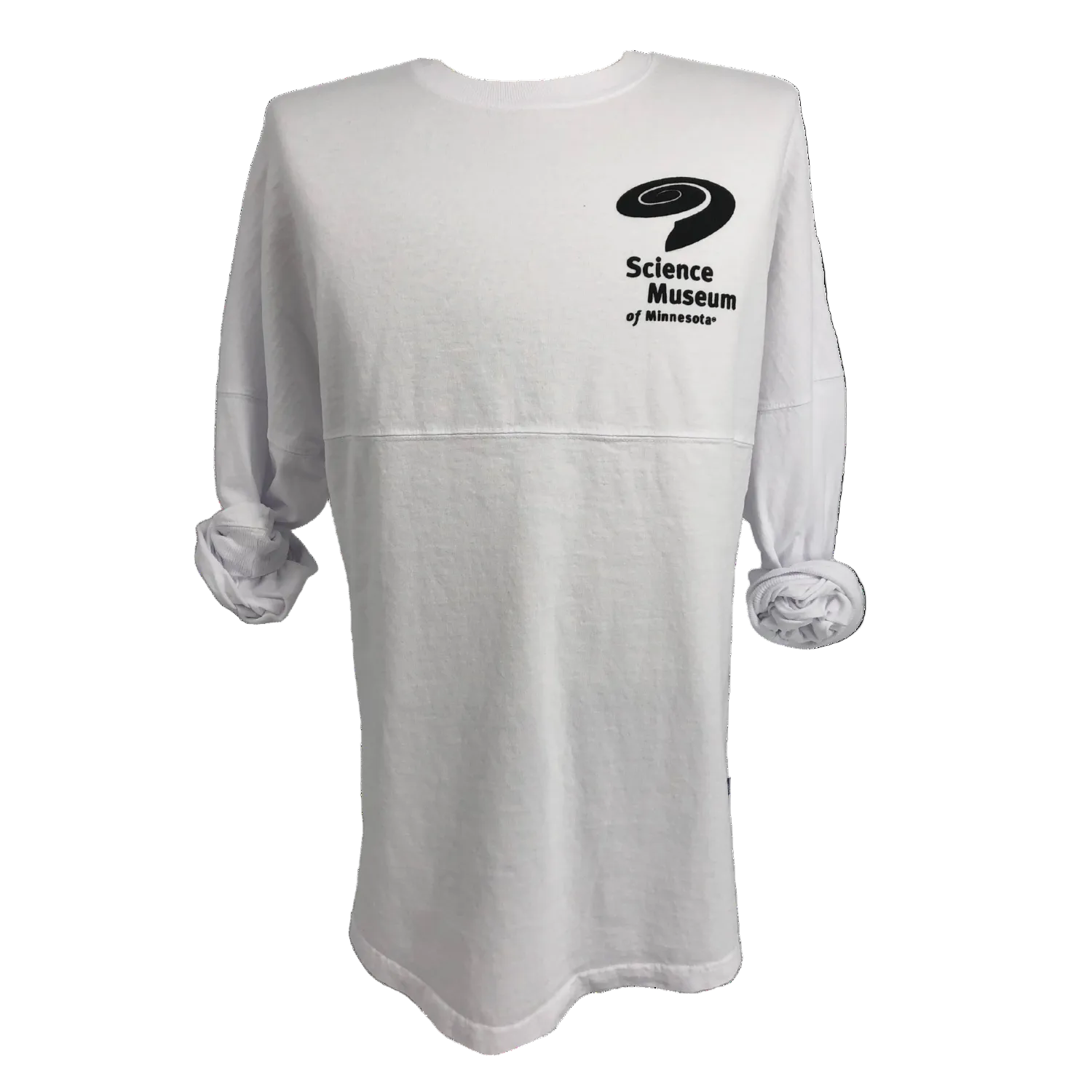 Science Museum of Minnesota White Long-Sleeve Logo Shirt (Adult)