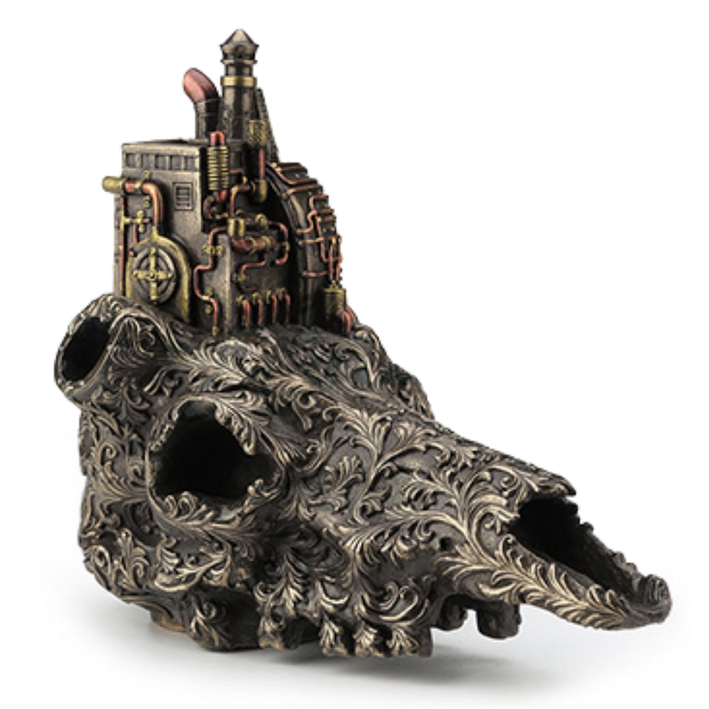Steampunk Machinarium on top of Skull
