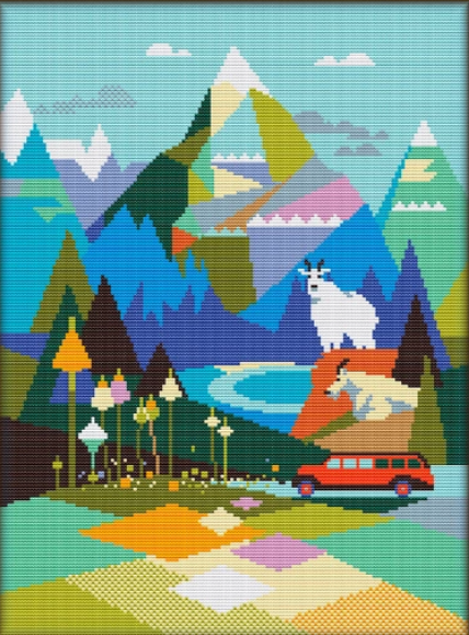 Glacier National Park Cross Stitch Kit