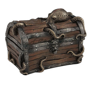 Octopus Cracked Treasure Chest Trinket Box