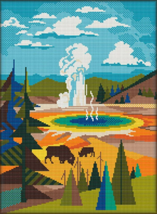 Yellowstone National Park Cross Stitch Kit