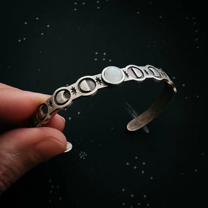 Moon Phase with Moonstone Cuff Bracelet