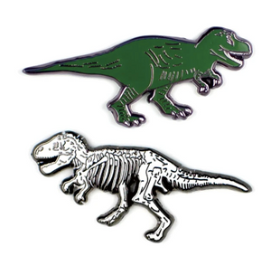 T-rex Now & Then Enamel Pin Set