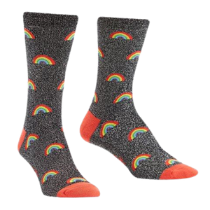 Over the Rainbow Glitter Crew Socks