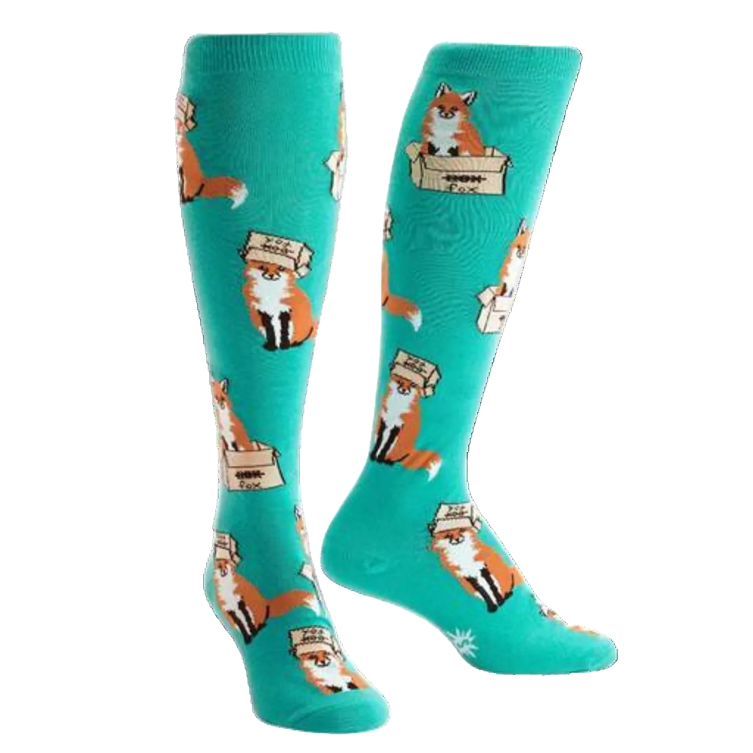 Foxes in Boxes Knee High Socks