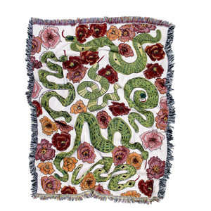 Snakes in the Poppy Field Tapestry Blanket