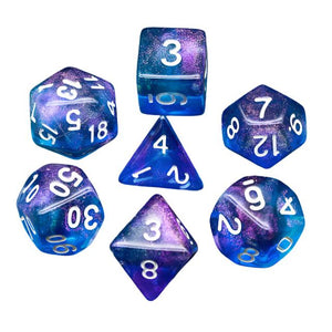 Purple and Blue Glitter Acrylic Dice