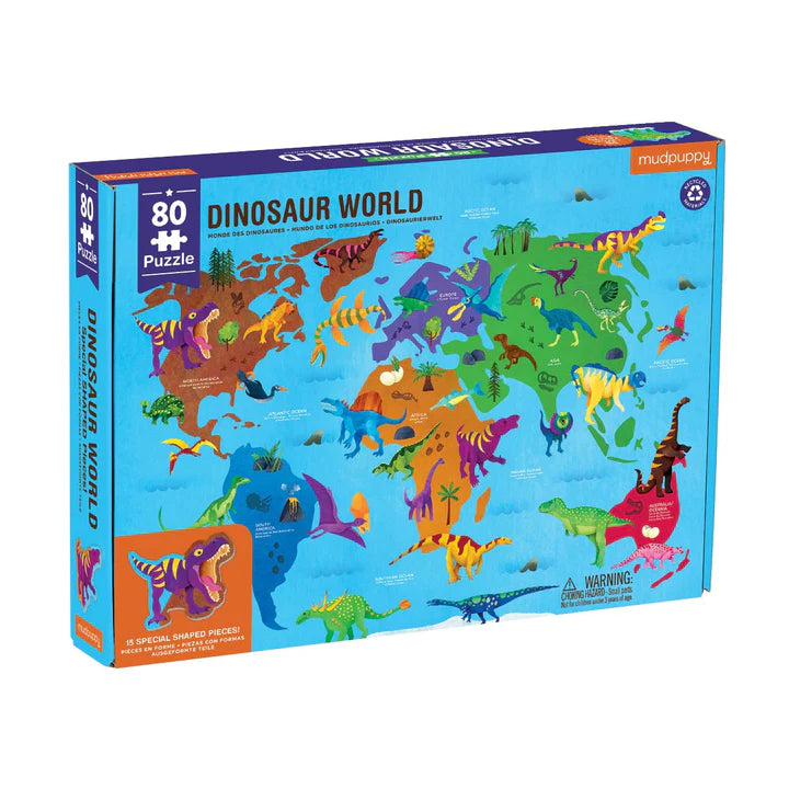 Dinosaur World Geography 80 Piece Puzzle