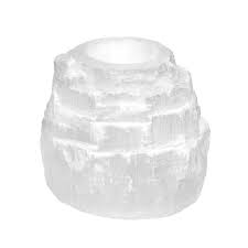 Selenite Candle Holder Tiered