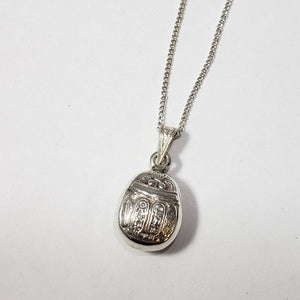 Silver Scarab Necklace Double Sided