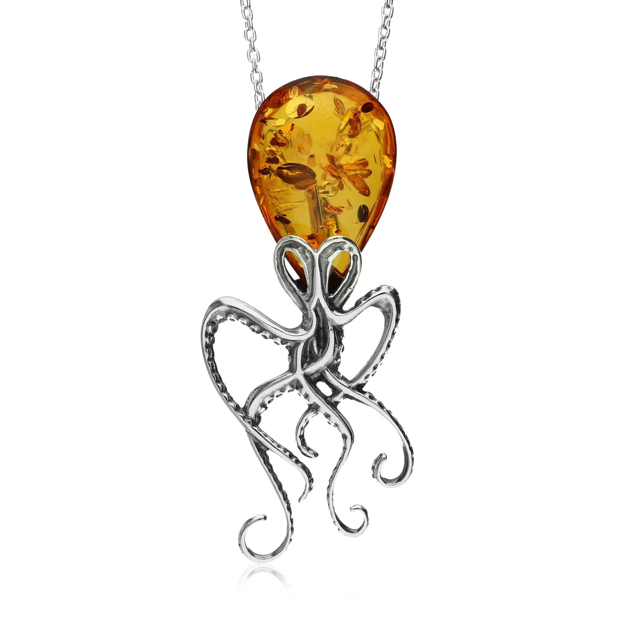 Amber Octopus Necklace